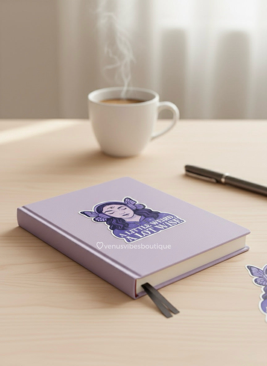 Aquarius Zodiac Sticker, A Little Weird A Lot Wise Vinyl Decal for Planners, Journals & Laptops