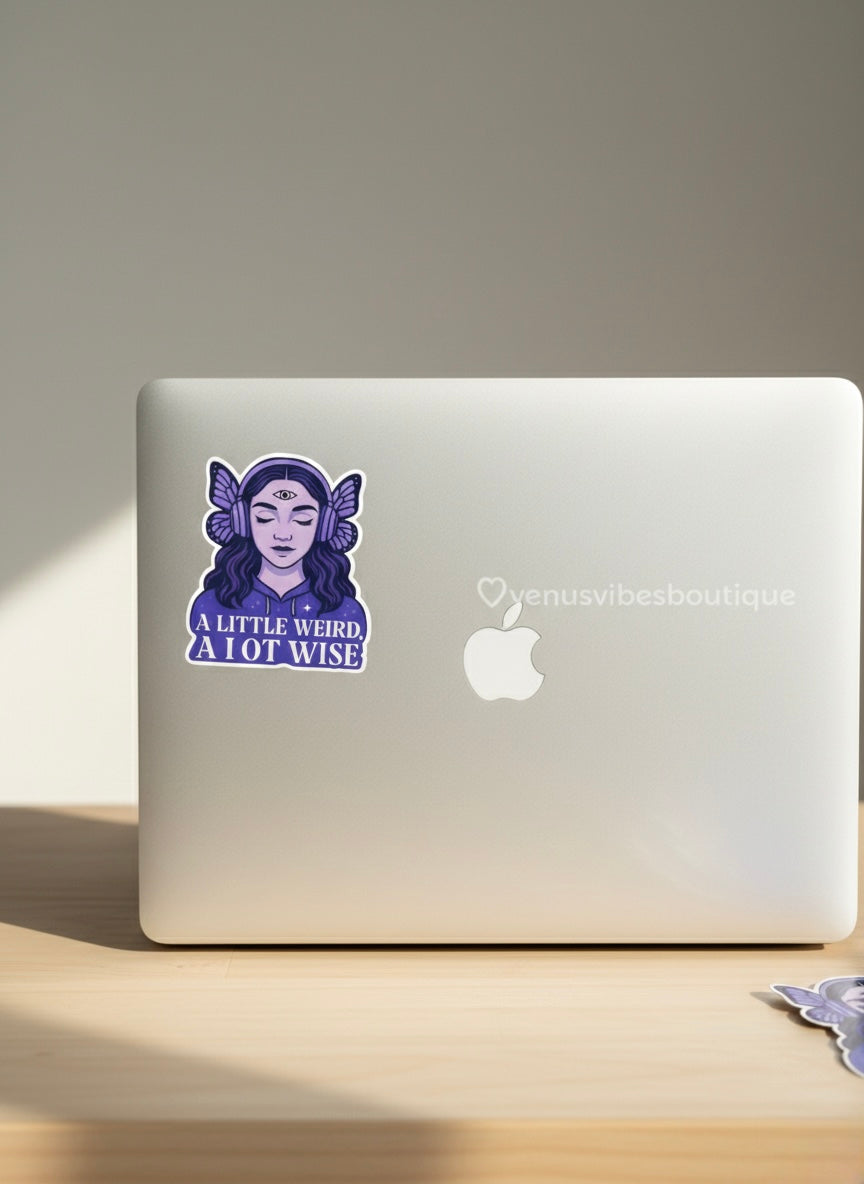 Aquarius Zodiac Sticker, A Little Weird A Lot Wise Vinyl Decal for Planners, Journals & Laptops