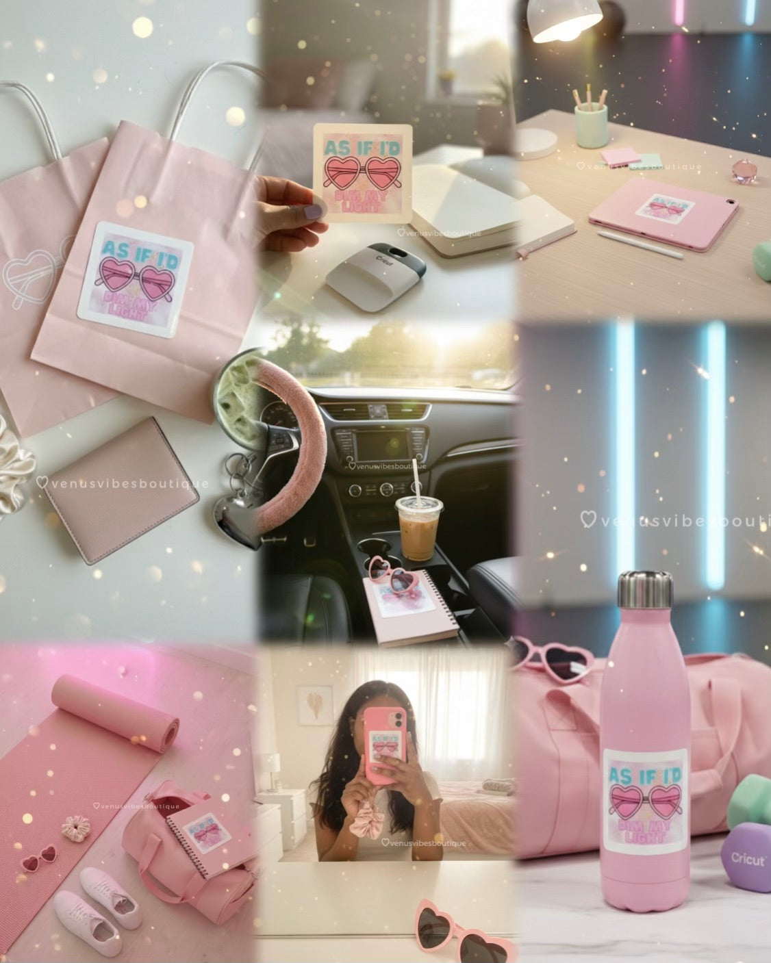 As If I’d Dim My Light Y2K Aesthetic Sticker | Pink Laptop, Water Bottle & Journal Sticker