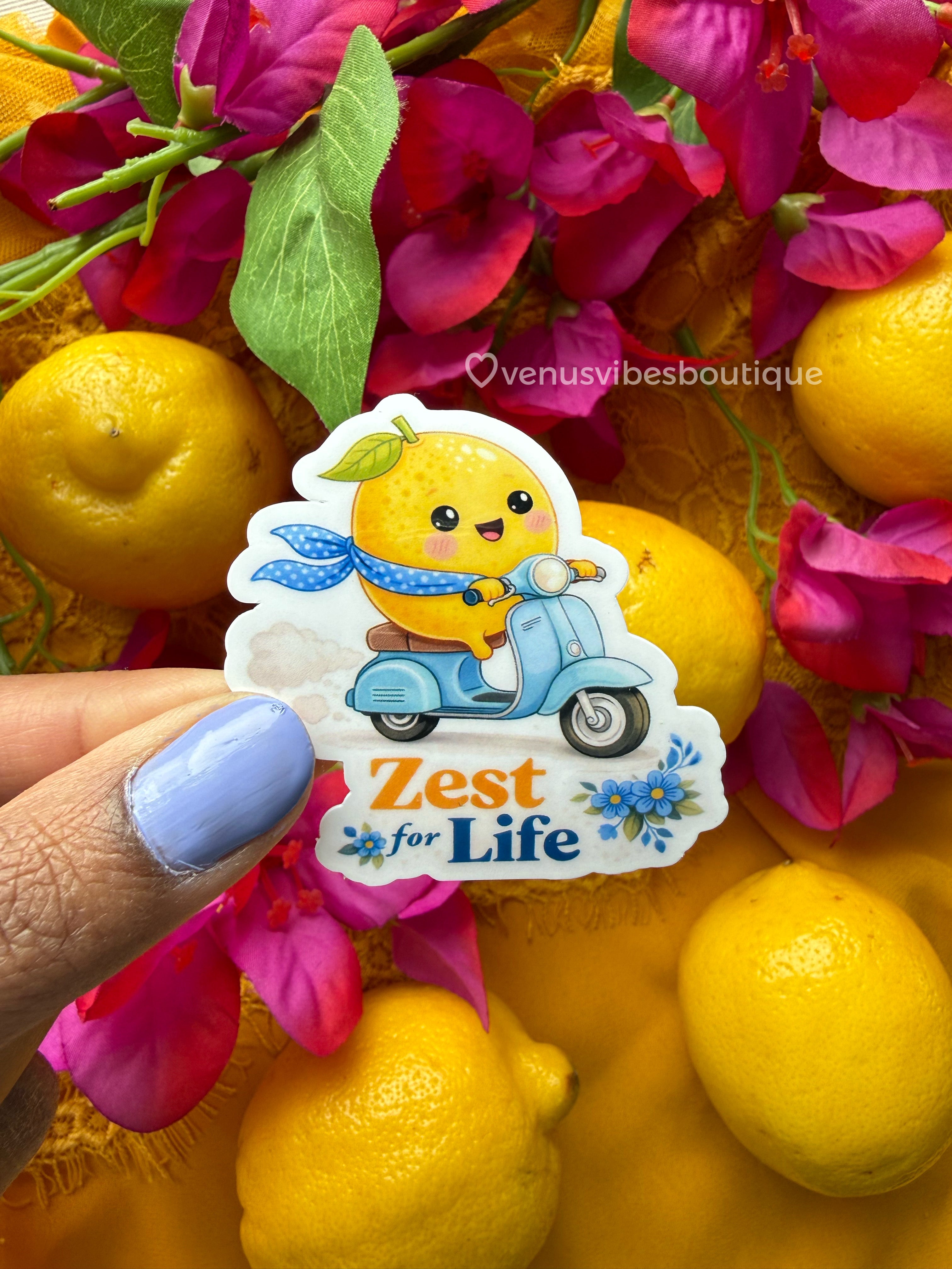 Zest for Life Lemon Sticker