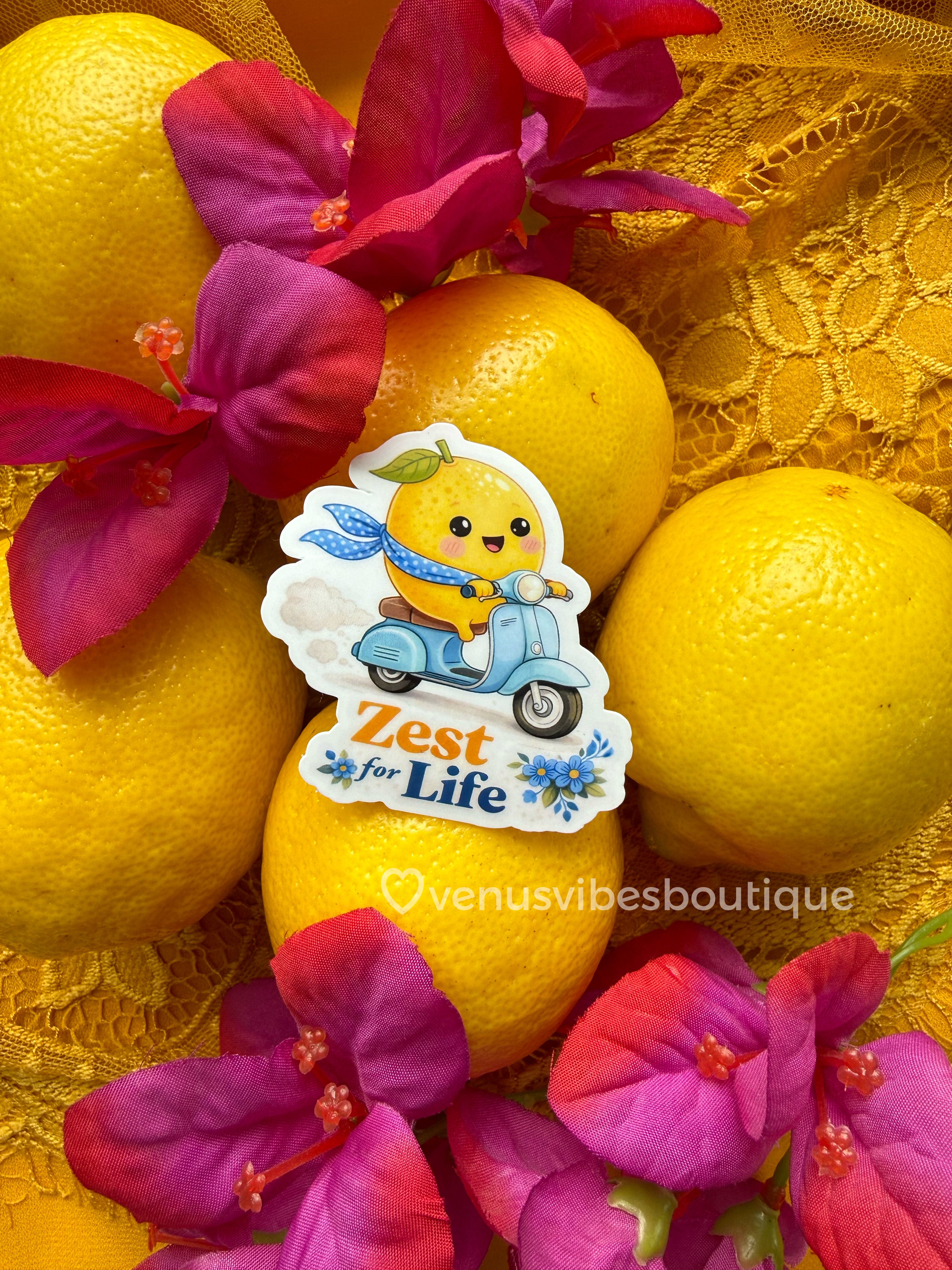 Zest for Life Lemon Sticker