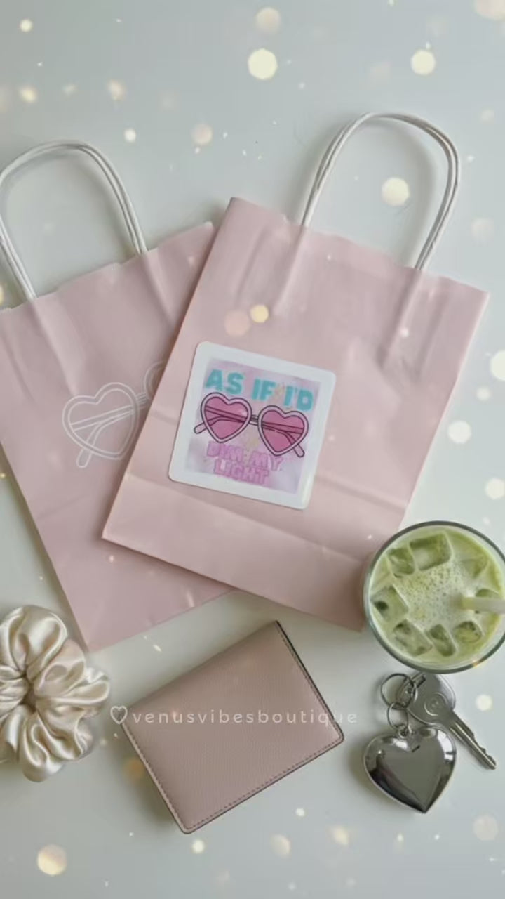 As If I’d Dim My Light Y2K Aesthetic Sticker | Pink Laptop, Water Bottle & Journal Sticker